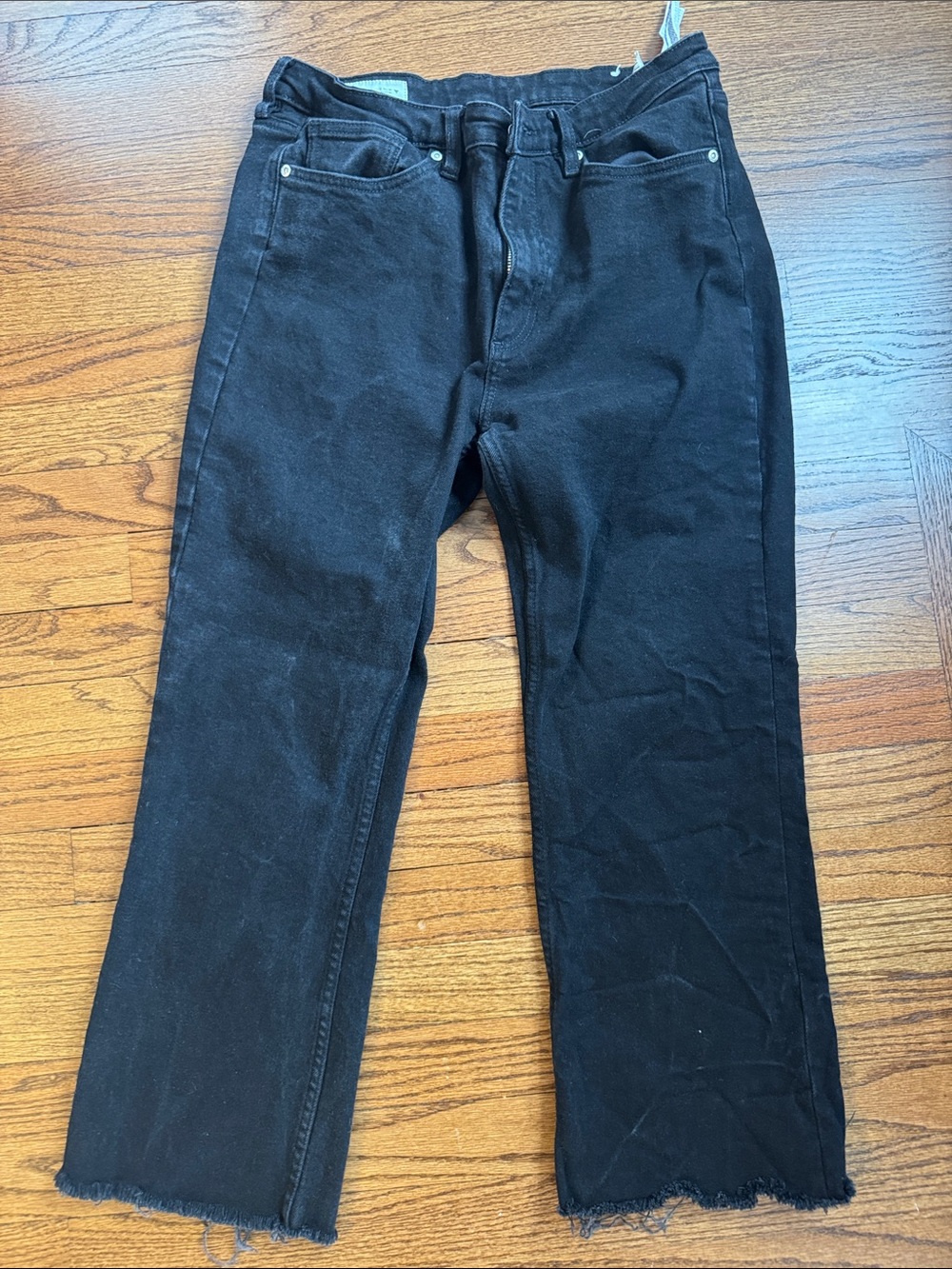 Zara black Jeans raw hem - boot cut- 12, ankle length